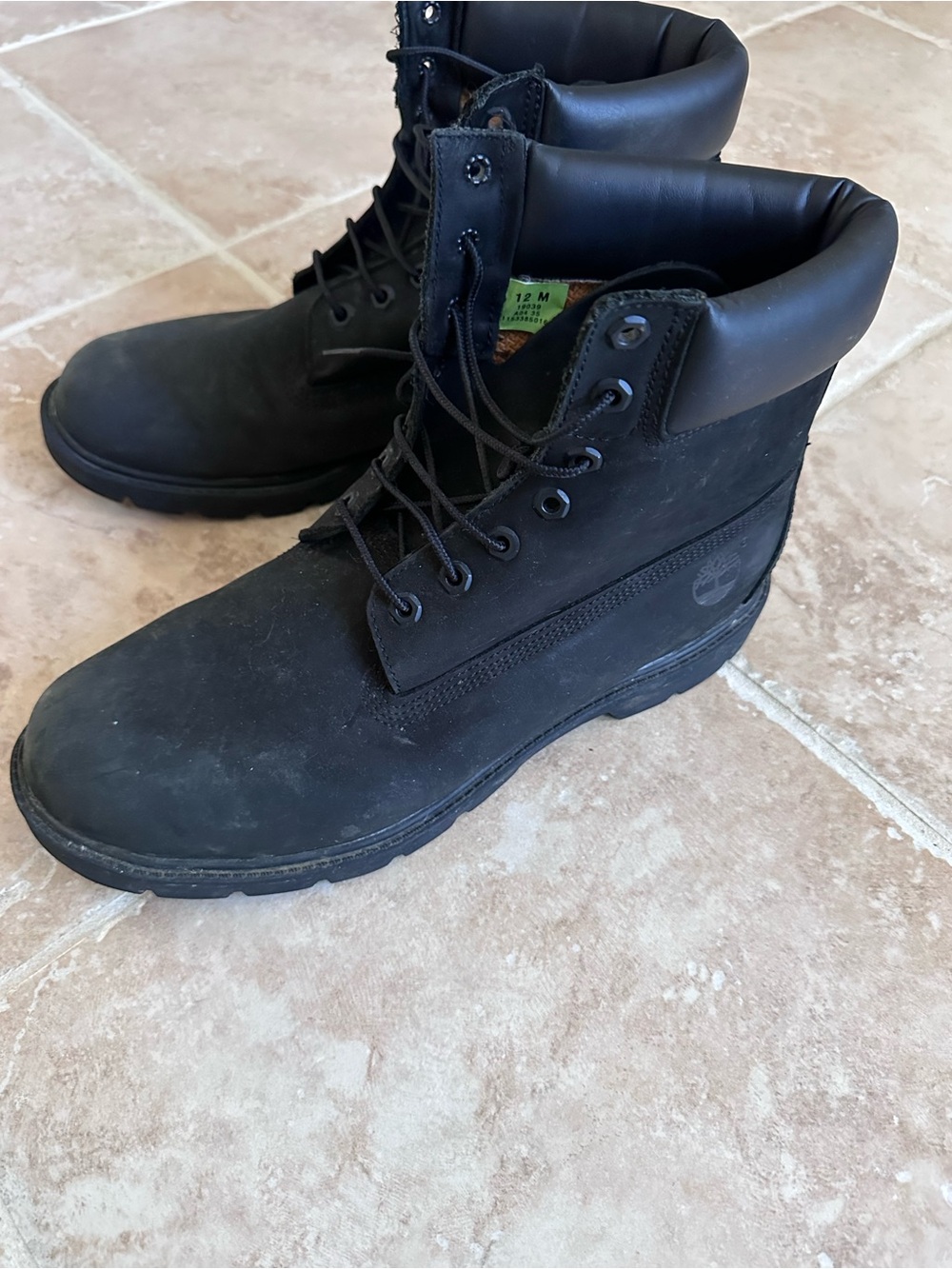 Timberland 6' Men's Black Nubuck Waterproof Work Utility Boots 12 Med Primaloft